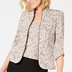 Alex Evenings Women's Cream and Black Blouse